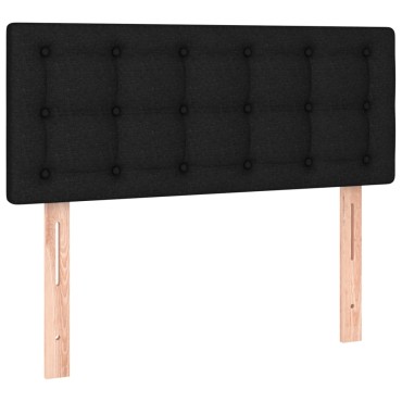 vidaXL Κρεβάτι Boxspring με Στρώμα Μαύρο 90x190 εκ.Υφασμάτινο