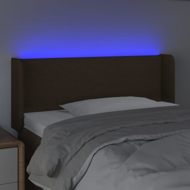 vidaXL Κεφαλάρι Κρεβατιού LED Σκούρο Καφέ 83x16x78/88cm Υφασμάτινο 1 τεμ.