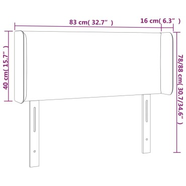 vidaXL Κεφαλάρι Κρεβατιού LED Σκούρο Καφέ 83x16x78/88cm Υφασμάτινο 1 τεμ.