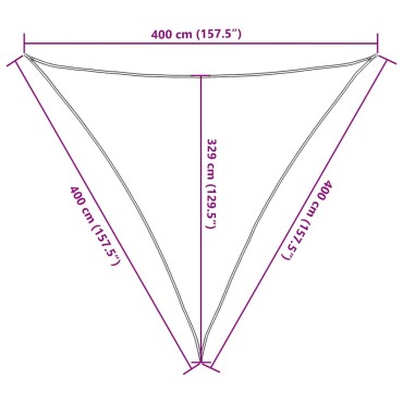 vidaXL Πανί Σκίασης Πορτοκαλί 4 x 4 x 4 μ. 160 γρ./μ² από HDPE