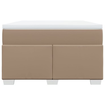 vidaXL Κρεβάτι Boxspring με Στρώμα Καπουτσίνο 120x200εκ.από Συνθ.Δέρμα