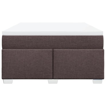 vidaXL Κρεβάτι Boxspring με Στρώμα Σκούρο Καφέ 160x200 εκ Υφασμάτινο
