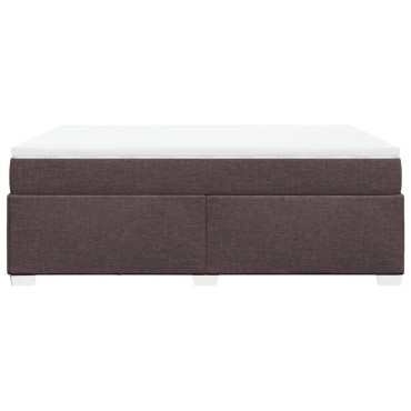 vidaXL Κρεβάτι Boxspring με Στρώμα Σκούρο Καφέ 160x200 εκ Υφασμάτινο