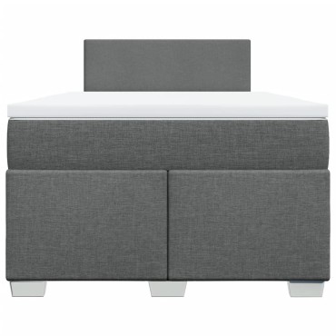 vidaXL Κρεβάτι Boxspring με Στρώμα Σκούρο Γκρι 120x200 εκ. Υφασμάτινο
