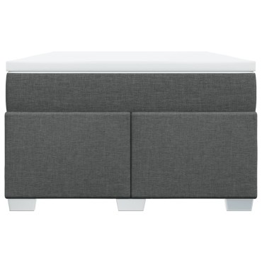 vidaXL Κρεβάτι Boxspring με Στρώμα Σκούρο Γκρι 120x200 εκ. Υφασμάτινο
