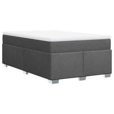 vidaXL Κρεβάτι Boxspring με Στρώμα Σκούρο Γκρι 120x200 εκ. Υφασμάτινο