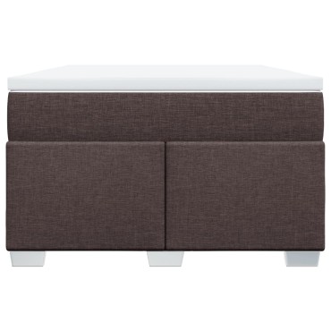 vidaXL Κρεβάτι Boxspring με Στρώμα Σκούρο Καφέ 120x200 εκ. Υφασμάτινο