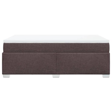 vidaXL Κρεβάτι Boxspring με Στρώμα Σκούρο Καφέ 120x200 εκ. Υφασμάτινο
