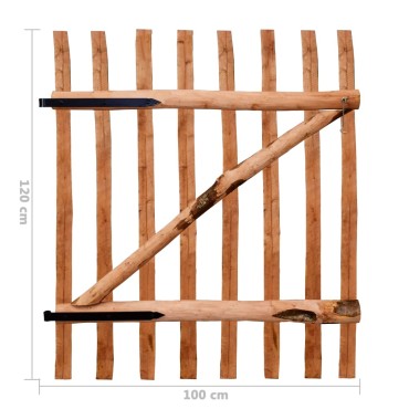 vidaXL Πόρτα Φράχτη Μονή 100 x 120εκ. από Εμποτισμένο Ξύλο Φουντουκιάς