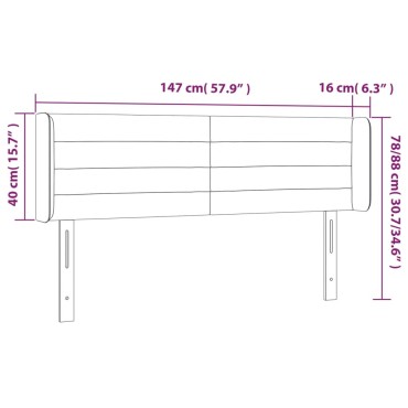 vidaXL Κεφαλάρι με Πτερύγια Σκούρο Καφέ 147x16x78/88cm Υφασμάτινο 1 τεμ.