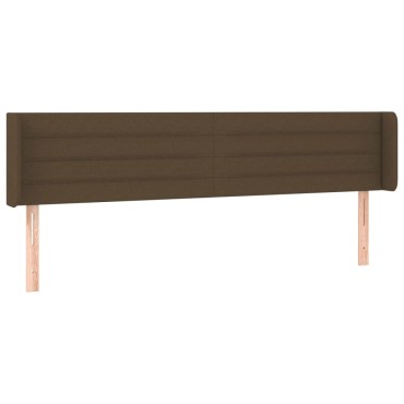 vidaXL Κεφαλάρι Κρεβατιού LED Σκούρο Καφέ 163x16x78/88cm Υφασμάτινο 1 τεμ.