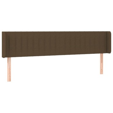 vidaXL Κεφαλάρι Κρεβατιού LED Σκούρο Καφέ 163x16x78/88cm Υφασμάτινο 1 τεμ.