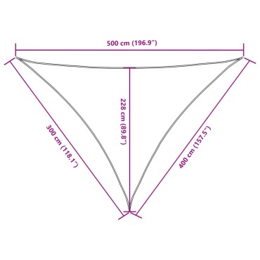 vidaXL Πανί Σκίασης Τρίγωνο Μπλε 3 x 4 x 5 μ. από Ύφασμα Oxford