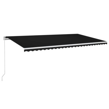 vidaXL Τέντα Συρόμενη Χειροκίνητη Ανθρακί 600 x 350 εκ.