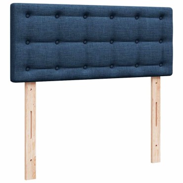 vidaXL Κρεβάτι Boxspring με Στρώμα Μπλε 120x200cm Υφασμάτινο 1 τεμ. - Μονό
