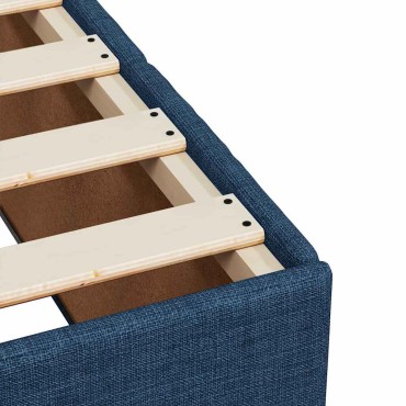 vidaXL Κρεβάτι Boxspring με Στρώμα Μπλε 120x200cm Υφασμάτινο 1 τεμ. - Μονό