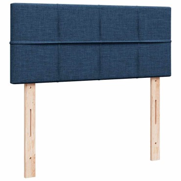 vidaXL Κρεβάτι Boxspring με Στρώμα Μπλε 120x200cm Υφασμάτινο 1 τεμ. - Μονό