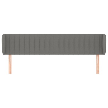 vidaXL Κεφαλάρι με Πτερύγια Σκούρο Γκρι 203x23x78/88cm Υφασμάτινο 1 τεμ.
