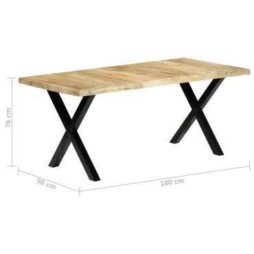 vidaXL Τραπεζαρία 180x90x76cm από Μασίφ Ξύλο Μάνγκο 1 τεμ.