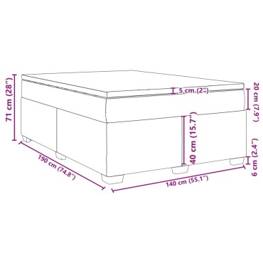 vidaXL Κρεβάτι Boxspring με Στρώμα Σκούρο Πράσινο 140x190εκ. Βελούδινο