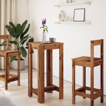 vidaXL Τραπέζι Μπαρ Όψη Παλαιού Ξύλου 51x50x103,5cm Επεξ. Ξύλο 1 τεμ.