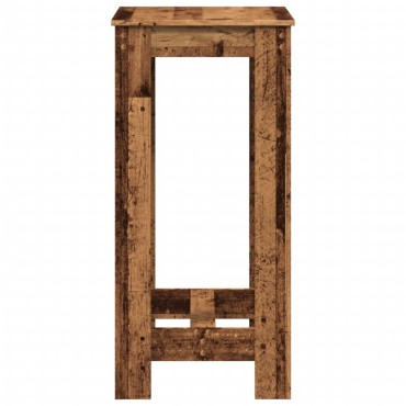 vidaXL Τραπέζι Μπαρ Όψη Παλαιού Ξύλου 51x50x103,5cm Επεξ. Ξύλο 1 τεμ.