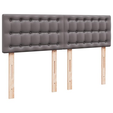 vidaXL Οθωμανικό κρεβάτι με στρώμα Γκρι 140x190cm Faux Leather