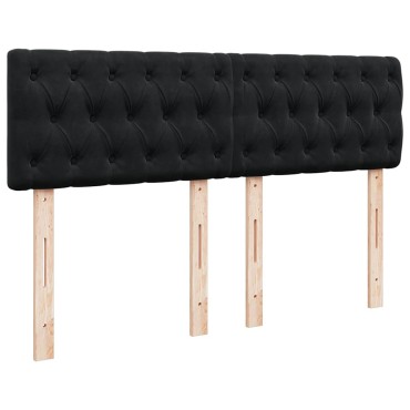 vidaXL Οθωμανικό κρεβάτι με στρώμα & LEDs Μαύρο 140x190cm Velvet