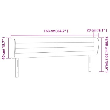 vidaXL Κεφαλάρι με Πτερύγια Σκούρο Γκρι 163x23x78/88cm Υφασμάτινο 1 τεμ.