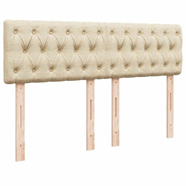 vidaXL Οθωμανικό κρεβάτι με στρώμα Cream 140x190cm ύφασμα - Μονό