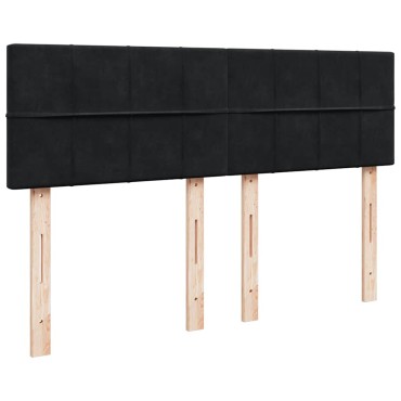 vidaXL Οθωμανικό κρεβάτι με στρώμα & LEDs Μαύρο 140x190cm Velvet