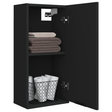 vidaXL Ντουλάπι Μπάνιου Επιτοίχιο Μαύρο 32x20x67cm 1 τεμ.