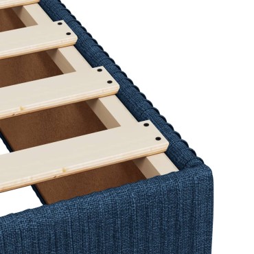 vidaXL Κρεβάτι Boxspring με Στρώμα Μπλε 140x190cm Υφασμάτινο 1 τεμ. - Μονό