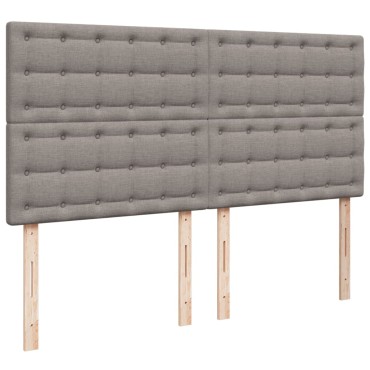 vidaXL Κρεβάτι Boxspring με Στρώμα Taupe 200x200cm Υφασμάτινο 1 τεμ. - Διπλό