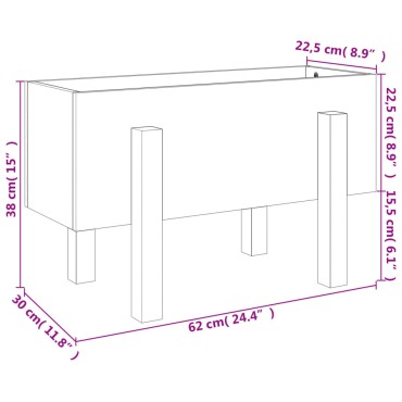 vidaXL Ζαρντινιέρα 62x30x38 εκ. από Μασίφ Ξύλο Ψευδοτσούγκας