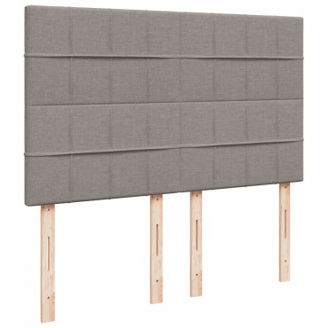 vidaXL Κρεβάτι Boxspring με Στρώμα Taupe 140x190 εκ. Υφασμάτινο