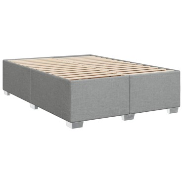 vidaXL Κρεβάτι Boxspring με Στρώμα Ανοιχτό Γκρι 140x190 εκ. Υφασμάτινο