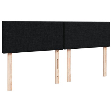 vidaXL Οθωμανικό κρεβάτι με στρώμα Μαύρο 140x190cm Ύφασμα