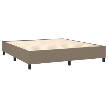 vidaXL Κρεβάτι Boxspring με Στρώμα Taupe 160x200cm Υφασμάτινο 1 τεμ. - Διπλό
