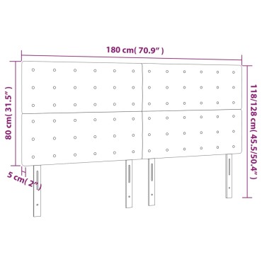 vidaXL Κεφαλάρι Κρεβατιού LED Σκούρο Μπλε 180x5x118/128cm Βελούδινο 1 τεμ.