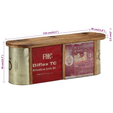 vidaXL Πάγκος Αποθήκευσης/Μπουφές 120x30x40cm Μασίφ Ανακυκλωμένο Ξύλο 1 τεμ.