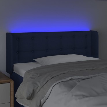 vidaXL Κεφαλάρι Κρεβατιού LED Μπλε 83x16x78/88cm Υφασμάτινο 1 τεμ.