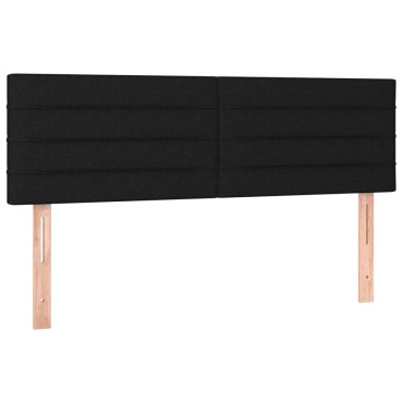 vidaXL Κρεβάτι Boxspring με Στρώμα Μαύρο 140x200 εκ. Υφασμάτινο