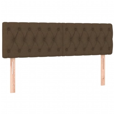 vidaXL Κρεβάτι Boxspring με Στρώμα Σκούρο Καφέ 140x190 εκ. Υφασμάτινο