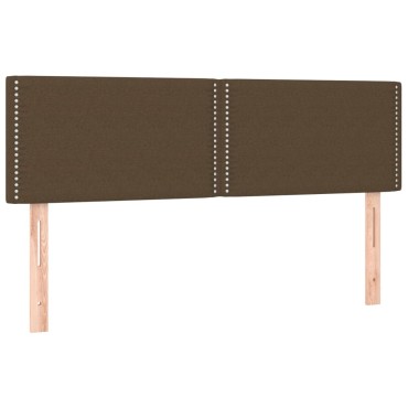 vidaXL Κρεβάτι Boxspring με Στρώμα Σκούρο Καφέ 140x190 εκ. Υφασμάτινο