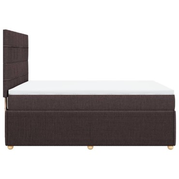 vidaXL Κρεβάτι Boxspring με Στρώμα Σκούρο Καφέ 160x200 εκ Υφασμάτινο