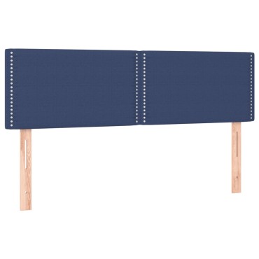 vidaXL Κρεβάτι Boxspring με Στρώμα Μπλε 140x190 εκ. Υφασμάτινο