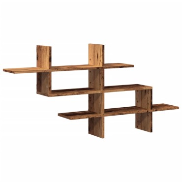 vidaXL Ραφιέρα Τοίχου Όψη Παλαιού Ξύλου 124,5x18x60,5cm Επεξ. Ξύλο 1 τεμ.