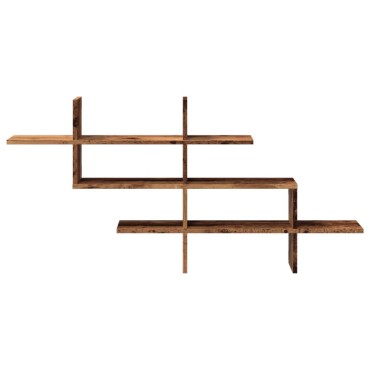 vidaXL Ραφιέρα Τοίχου Όψη Παλαιού Ξύλου 124,5x18x60,5cm Επεξ. Ξύλο 1 τεμ.