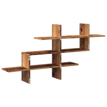 vidaXL Ραφιέρα Τοίχου Όψη Παλαιού Ξύλου 124,5x18x60,5cm Επεξ. Ξύλο 1 τεμ.